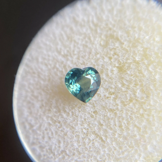 Fine Australian Green Blue Untreated Sapphire 0.63Ct Heart Cut Rare Loose Gem