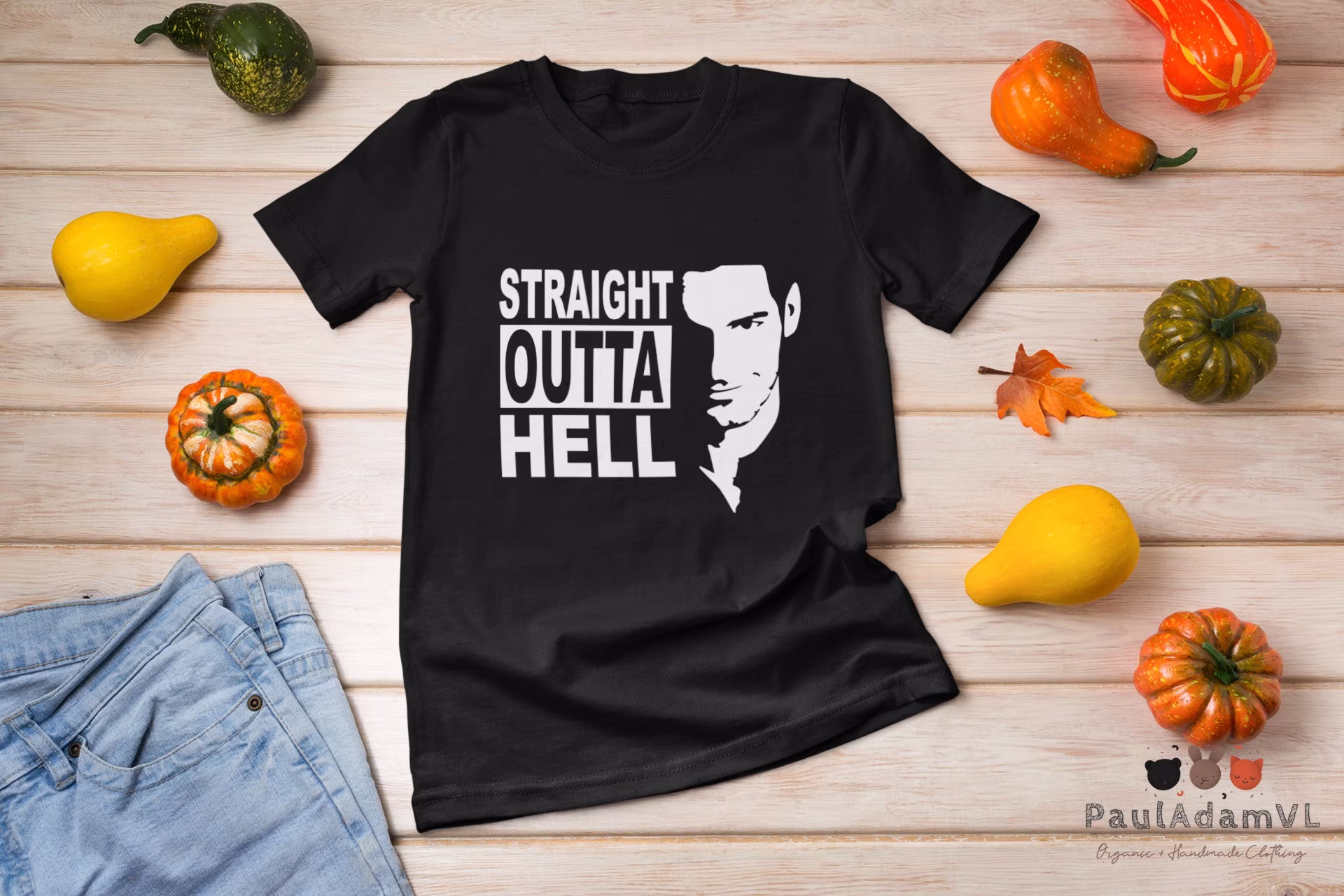 straight Outta Hell Lucifer Funny Vintage T-Shirt, Morningstar Shirt, Mystery Movie Tv Series Tom Ellis Shirt
