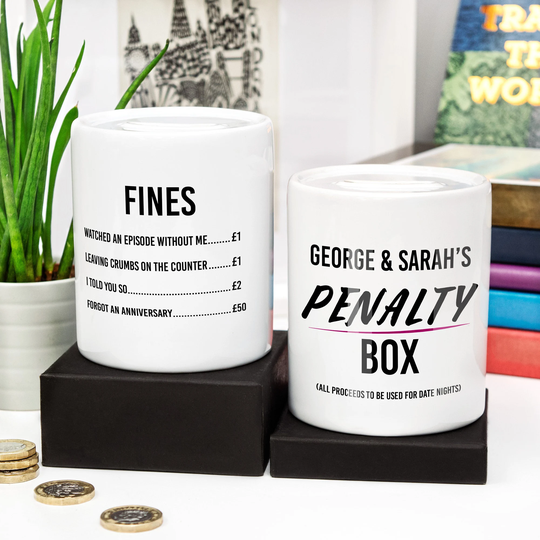 Funny Penalty Money Box, Personalised Savings Jar For Couples, Gift Couples