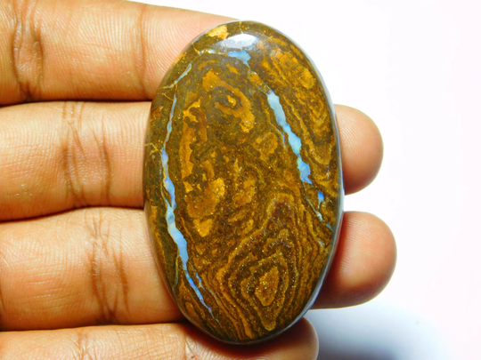 Natural Boulder Opal Gemstone Gorgeous Cabochon Excellent Quality Loose Stone 162Cts.(55x35mm