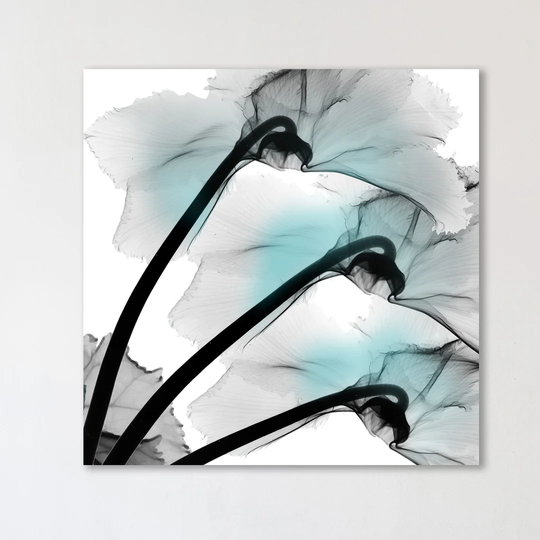 Teal Luster Cyclamen - Wrapped Canvas Graphic Art Print