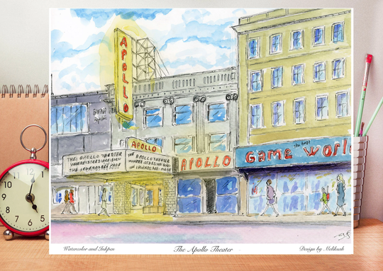 The Apollo Theater , Brooklyn , Print New York Art Print, Designed By Meliksah