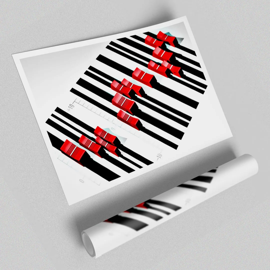 Graphic Equalizer Red Club - Graphic Art Print on Paper