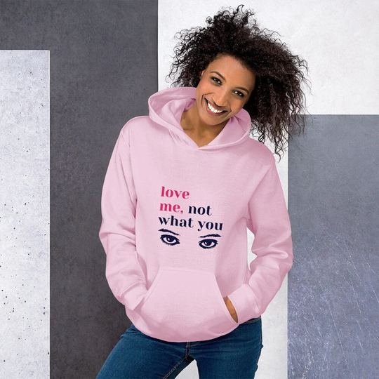 Love Me - Hoodie in Pink & Blue