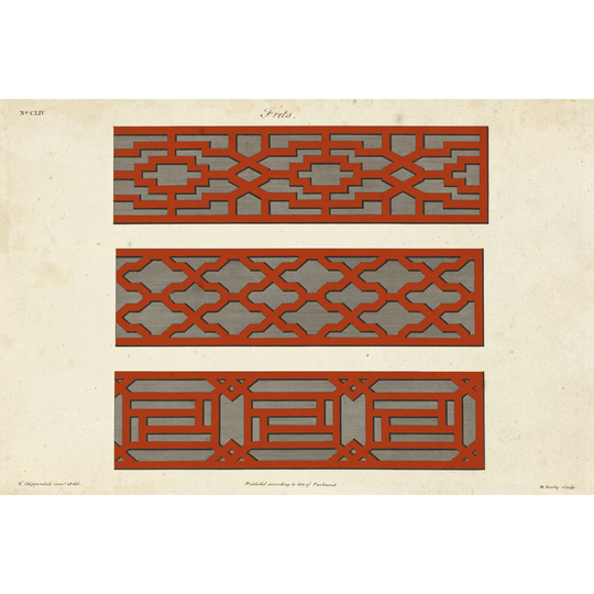 Graphic Fretwork III by Vision Studio - Wrapped Canvas Graphic Art
