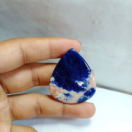 Natural Very Rare Sodalite Cabochon Top Quality Gemstone Semi Precious Loose Stone 100 % 48 Ct. 43 X 36 4 Mm #r118