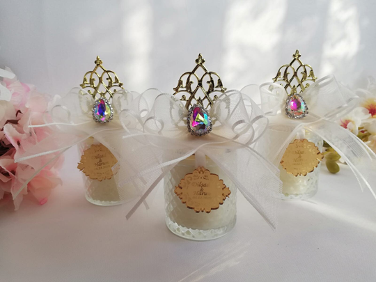 Gold Wedding Candle Favors, Elegant Glass Jar Candles, Bulk Guest Party Luxury Bridal Shower Gift, Wholesale Event Favors