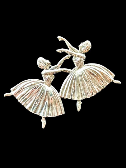 Silver Ballerina Brooch By Freddrick Messingham