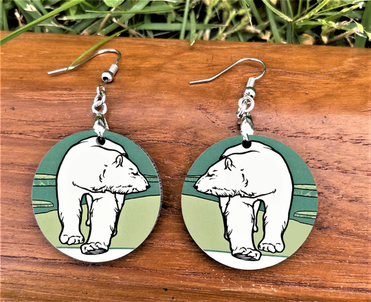 Polar Bear German Advertisement Vintage Poster Art Earrings