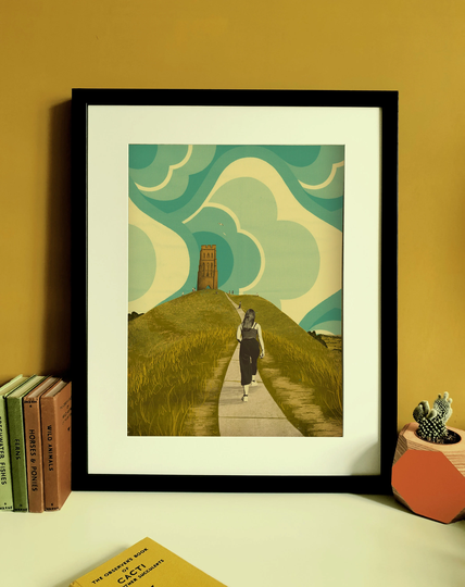 Glastonbury Tor Somerset Illustration Print A3