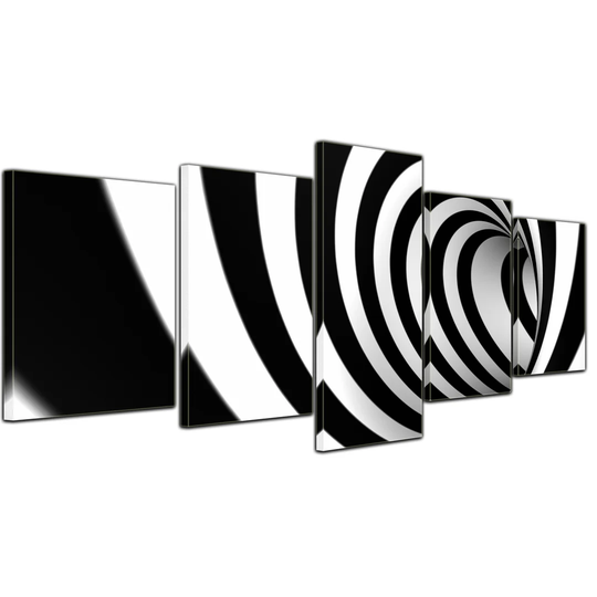 3D Swirl 5 Piece Graphic Art on Canvas Set