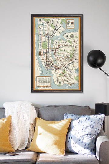 Mid-Century New York City Subway Map Reprint, 1948 Subway System - 4 Large/xl Sizes Up To 30x45