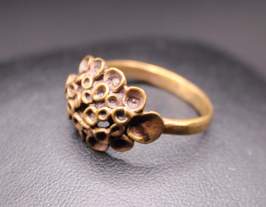 Hannu Ikonen Ring For Valo Koru - An Organic Vintage Finnish Bronze "Reindeer Moss'/