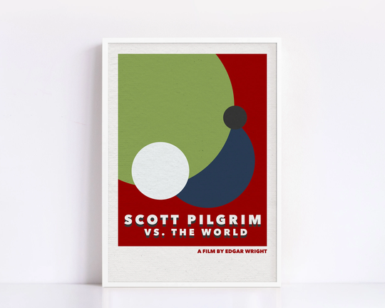 Scott Pilgrim Vs. The World Minimalist Colour Palette Circles Print | A4 & A3 Alternative Movie Poster Polaroid Style