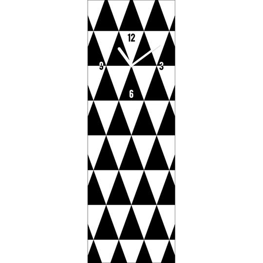 Black & White Triangles Graphic Art on Glass