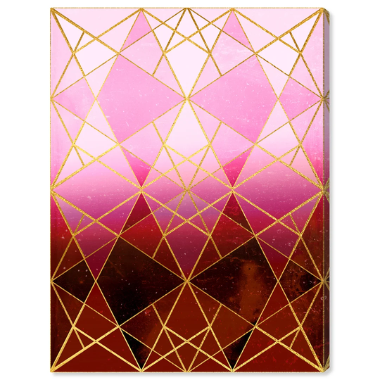 'Geometric Eyes Rose Quartz' - Wrapped Canvas Graphic Art Print