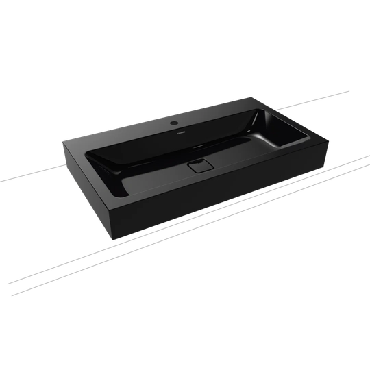 Black Metal Rectangular Countertop Basin Bathroom Sink