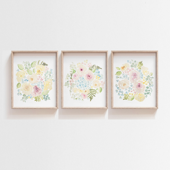 Baby Girl Nursery Decor, Floral Wall Art, Prints Girl, Flower Watercolor Print