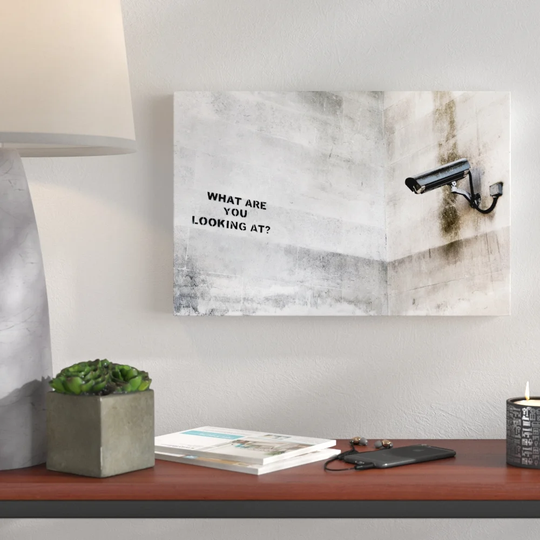 What Are You Looking at by Banksy - Wrapped Canvas Graphic Art Print