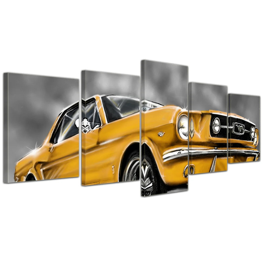 Mustang Graphic 5-Piece Graphic Art on Canvas Set