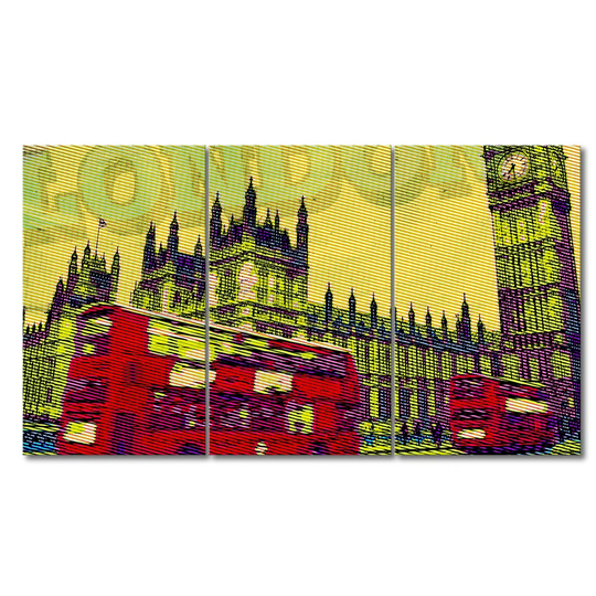 London Girl 3 Piece Graphic Art on Canvas Set