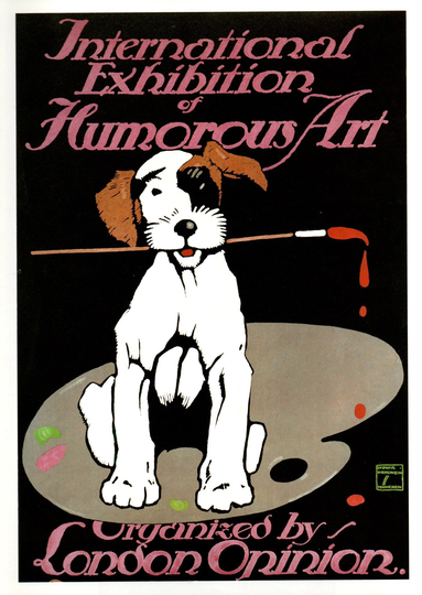 Original Vintage Art Nouveau Poster Ludwig Hohlwein Exhibition Dog Poster For Humorous
