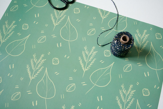 Winter Wrapping Paper - Botanical Gift-Wrap, Nature Gift Wrap, Floral Paper, Gift-Wrap A2 Flora