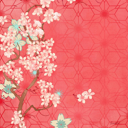 December Cherry Blooms by Evelia - Wrapped Canvas Graphic Art Print