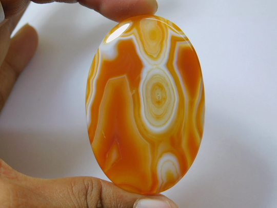 Top Rare Quality Orange Banded Agate Gemstone 100% Natural Cabochon, Handcraft Semi Precious Loose Stone, 105 Ct #853