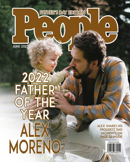 Custom Magazine Cover Gift/People Father Of The Year For Dad Print Personalised Father's Day