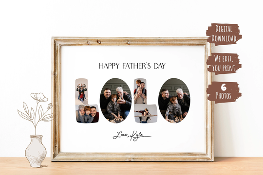 Ready To Print Lolo Collage Photo Collage, Personalized Daddy Gift For Daddy, Dad, Custom