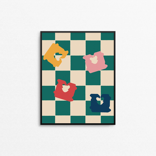 Expiry Date Art Print - Bread Bag Art, Checkered Retro Themed Print, Kitchen Wall Food Illustration, Quirky Colorful Green Art Print