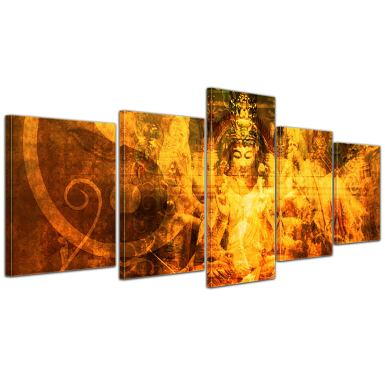 Buddha Urban 5-Piece Graphic Art on Canvas Set