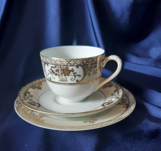Vintage Noritake Trio, Cup & Saucer, China China, Japanese Tea Set, Porcelain, Party, Afternoon
