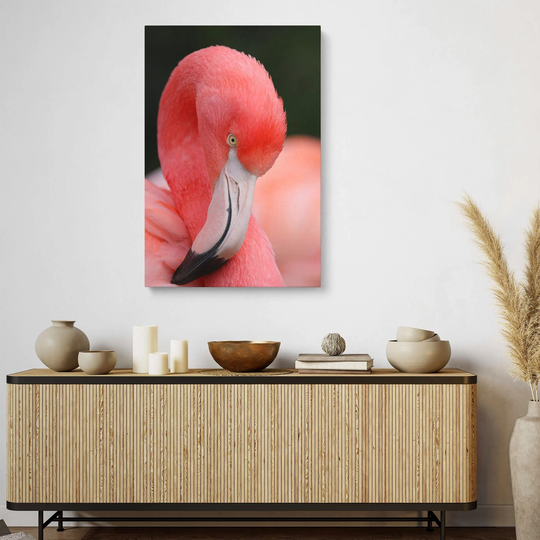 Pink Flamingo Canvas Wall Art Framed Prints, Decor, Modern Giclée Above The Couch Artwork, Living Room Decor, Office Art