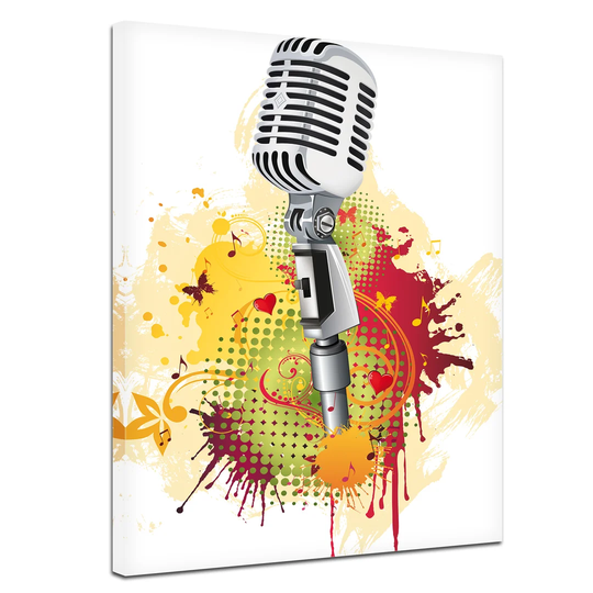 Old Microphone Framed Graphic Art