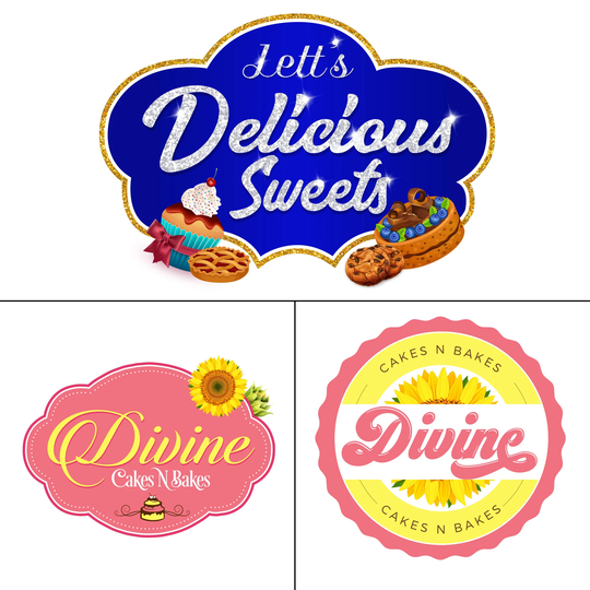 Logo For Bakery, Business Logo Portrait, Sweets Shop Logo, Candle Maker Cake Decorator Chef Design, Baking