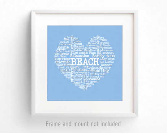 Love The Beach Typography Print