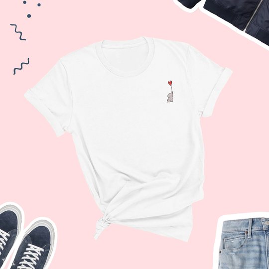Elephant Balloon Shirt, Cute Lover Tee, Lover, T-Shirt, Icon Design Unisex T-Shirt