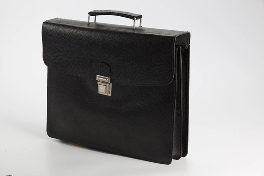 Black Vintage Leather Briefcase, Large Portfolio, Ipad, Laptop, Document Bag
