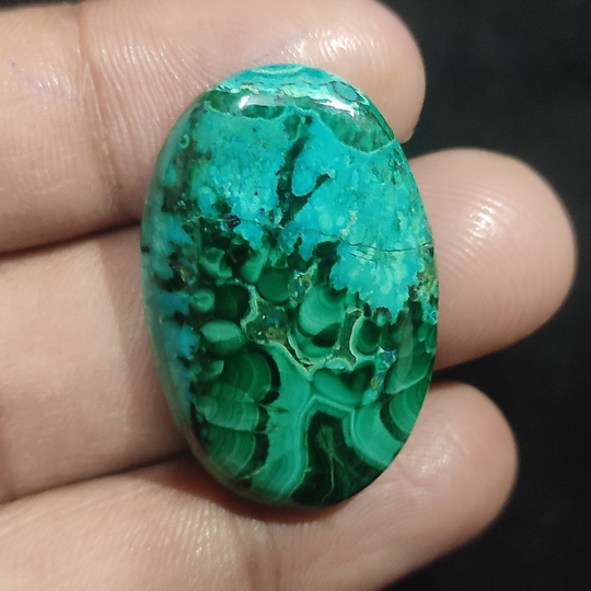 Aaa Azurite Malachite Gemstone 34x22 Mm Oval Shape 40 Ct Loose Cabochon For Jewelry Making Stone Craft