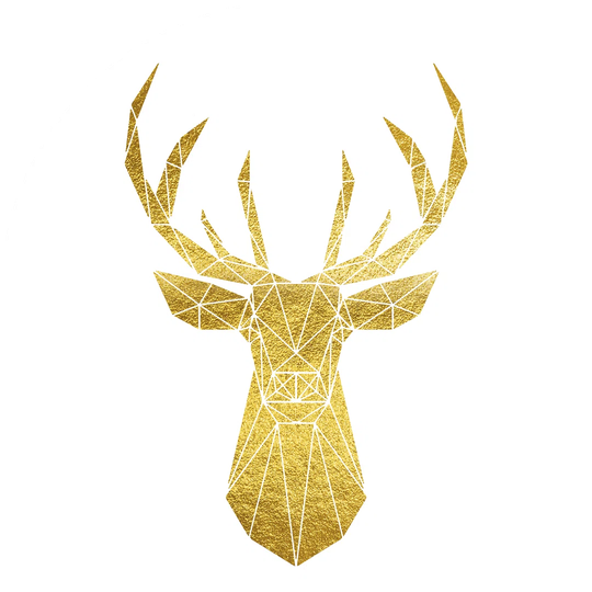 Golden Deer Graphic Art on Glass