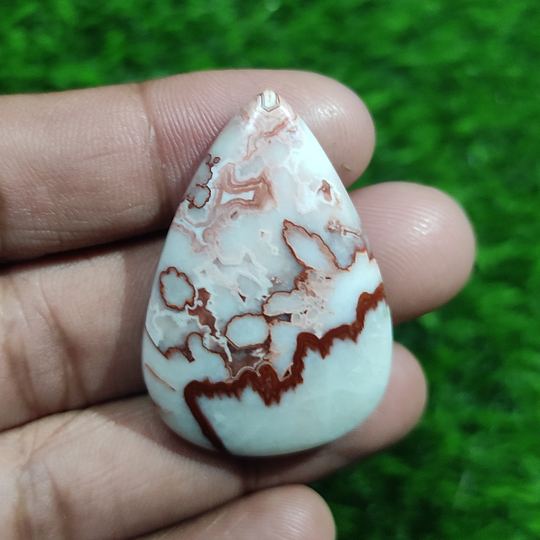 Rosetta Jasper Gemastone 42x28 Mm Pear Cabochon 54 Ct Smooth Pendant Necklace Making Jewelry Stone Handmade