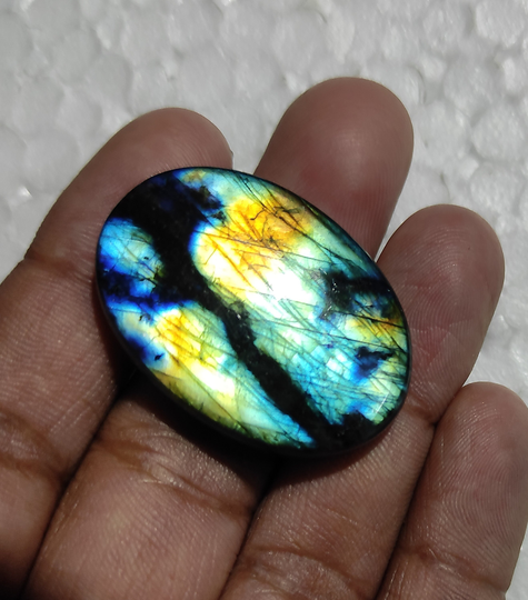 Labradorite Cabochon, 38x27 Mm Oval Shape Labradorite, 79 Ct Multi Color Labradorite, Loose Cabochon For Pendant Necklace Jewelry Making