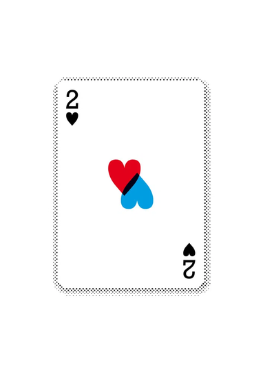'2 of Hearts' by Coni Della Vedova Graphic Art