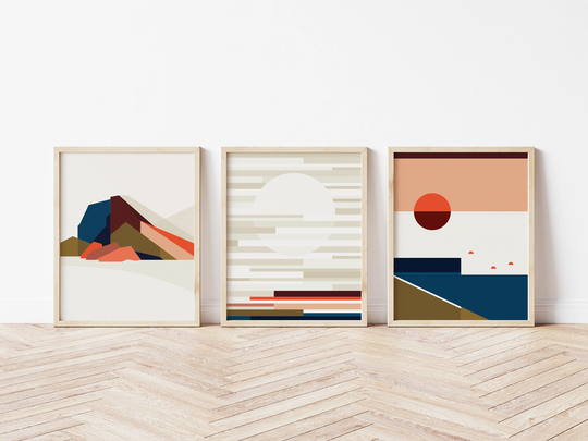 Set Of 3 Art Prints - Coastlines Collection