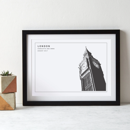 Big Ben Monochrome London Art Print|Personalised Print|Big Smoke|Anniversary Gift