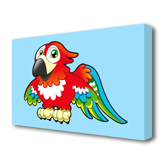 Little Parrot Graphic - Wrapped Canvas Graphic Art Print