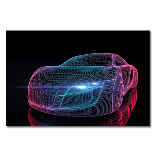Car from Future Graphic Art on Canvas