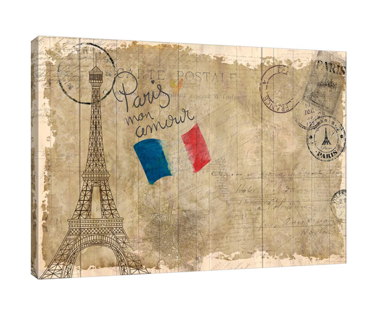 Postcard Paris by Kimberly Allen - Wrapped Canvas Graphic Art Print
